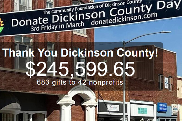 Donate Dickinson County Day sets new record