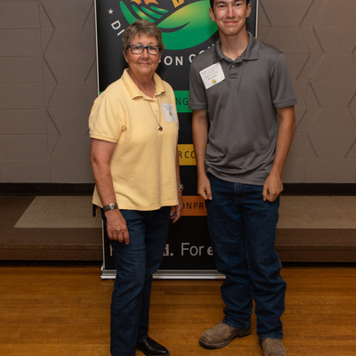 Strowig Family Scholarship recipient, Rhett Griffiths, with Cathy Strowig .